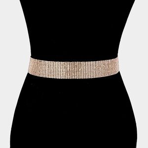 Gold Gorgeous Rhinestone Pave Statement Belt